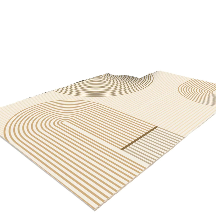 VIKAMA Nordischer Wohnzimmerteppich aus Kristall-Samt in Beige, Rechteckig, B/T: 120 x 80 cm - Bild 2