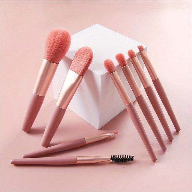 8 Stück Mini-Make-up-Pinsel, Macaron-Kunststoffgriff, Unisex - Bild 1