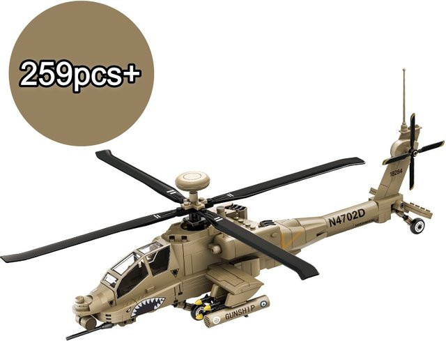 FUNXINEE Technischer AH-64 Apache Kampfhubschrauber, Baukasten, Militärmodell-Set - Bild 1