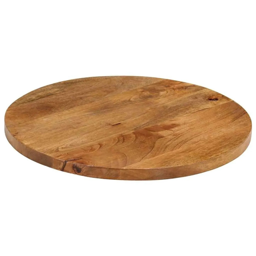 vidaXL Tischplatte Rund aus Massivholz Mango in Braun, Durchmesser: 40 cm, Höhe: 2,5 cm - Bild 2