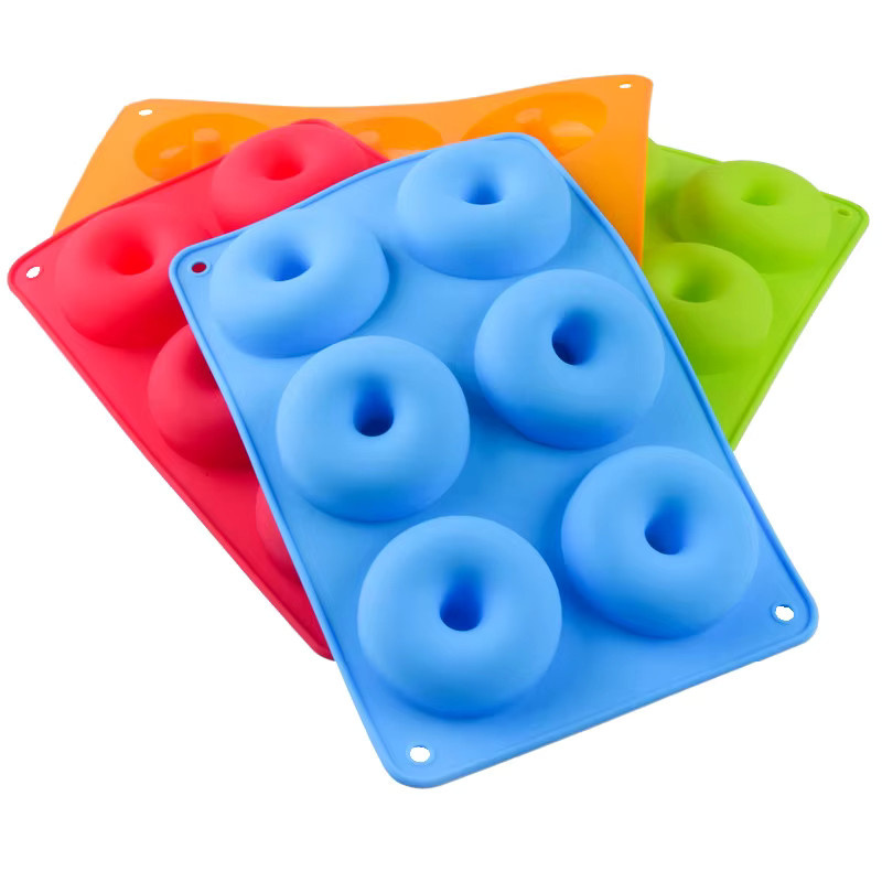 Venlohome Silikon-Donutform mit 6 Mulden, antihaftbeschichtet, Orange/Mehrfarbig - Bild 2
