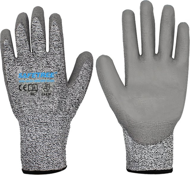 SAFETREE Schnittfester Schutzhandschuh aus HPPE in Grau, Schnittschutzklasse 5 für die Konstruktion, CE-zertifiziert - Bild 1