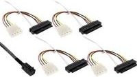 InLine Mini SAS HD Kabel SFF-8643 auf 4x SFF-8482 29-polig mit Strom in Schwarz, Länge: 1 m (27632B) - Bild 1