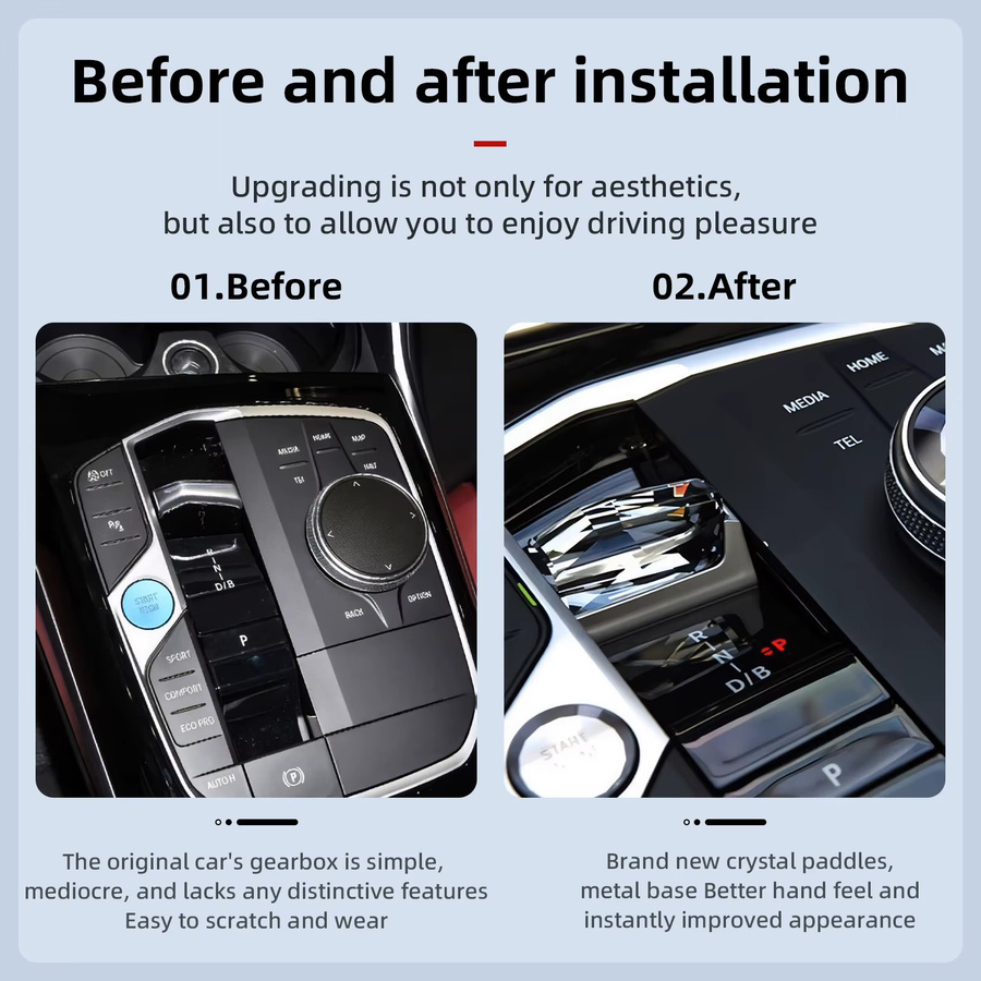 RYSJM Kristall Paddle Shifter Set für BMW G20 G21 G22 G23 G26 G28 IX3 G01 i3 i01 i4 F44 F45 F46, Farbe: transparent - Bild 2