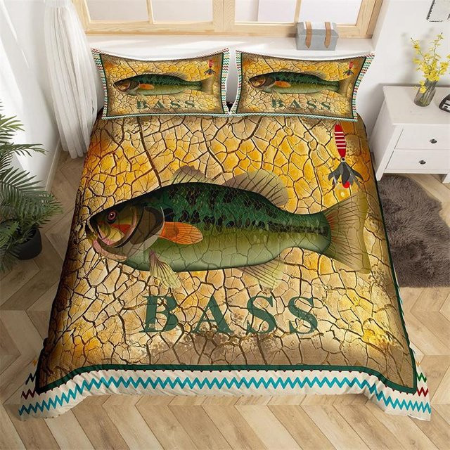 Fishing King Bettwäsche-Set aus Mikrofaser mit Angel- und Naturmotiv, 2-teilig, Mehrfarbig, B/H: 173 x 218 cm, inklusive Kissenbezüge 50 x 70 cm - Bild 1