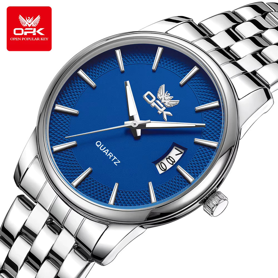 OPK Armbanduhr Quarz, Edelstahl, Blau, Herren - Bild 2