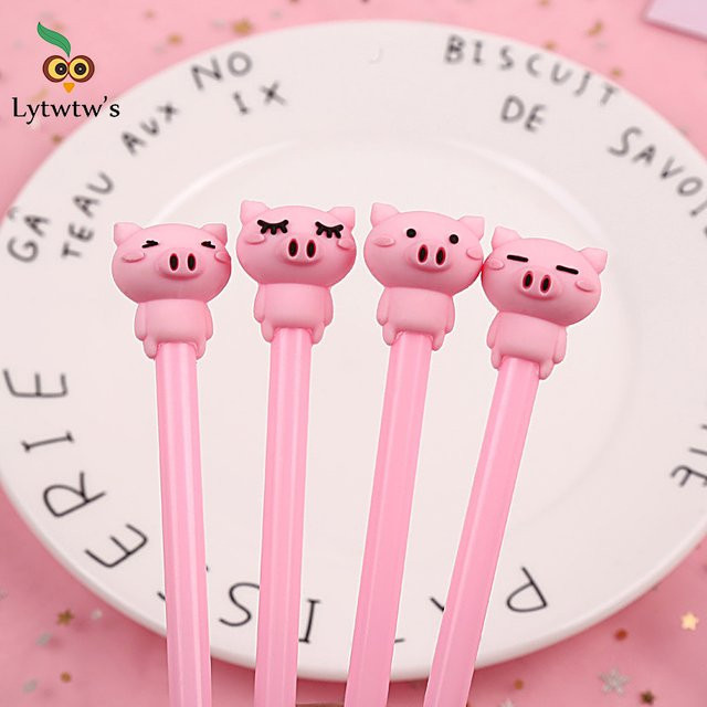 Niedlicher Kawaii Schwein Gelstift in Rosa für Schule und Büro - Bild 1