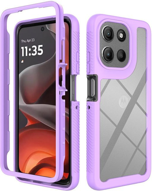 Stoßfeste und transparente Handyhülle für Motorola Moto G56 5G aus TPU und PC von JUST CASE - Bild 1
