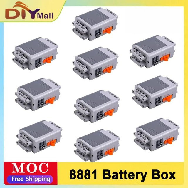 Stemedu AA-Batteriekasten für Bausteine in Grau für technische MOC-Modelle - Bild 1