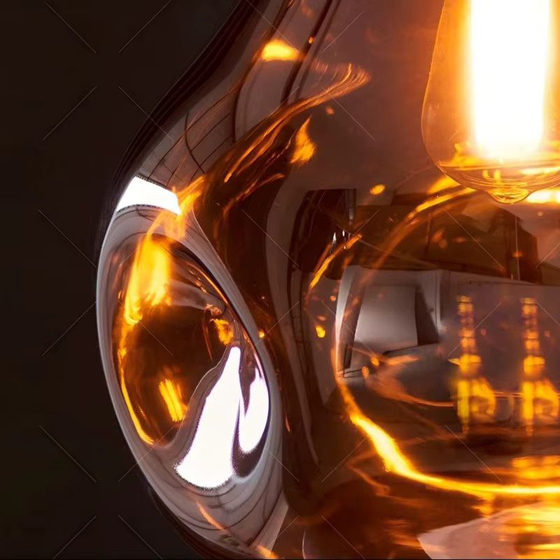 Moderne Glas-Pendelleuchte in Transparent mit Gold/Messing für Wohnzimmer und Esszimmer - Bild 5