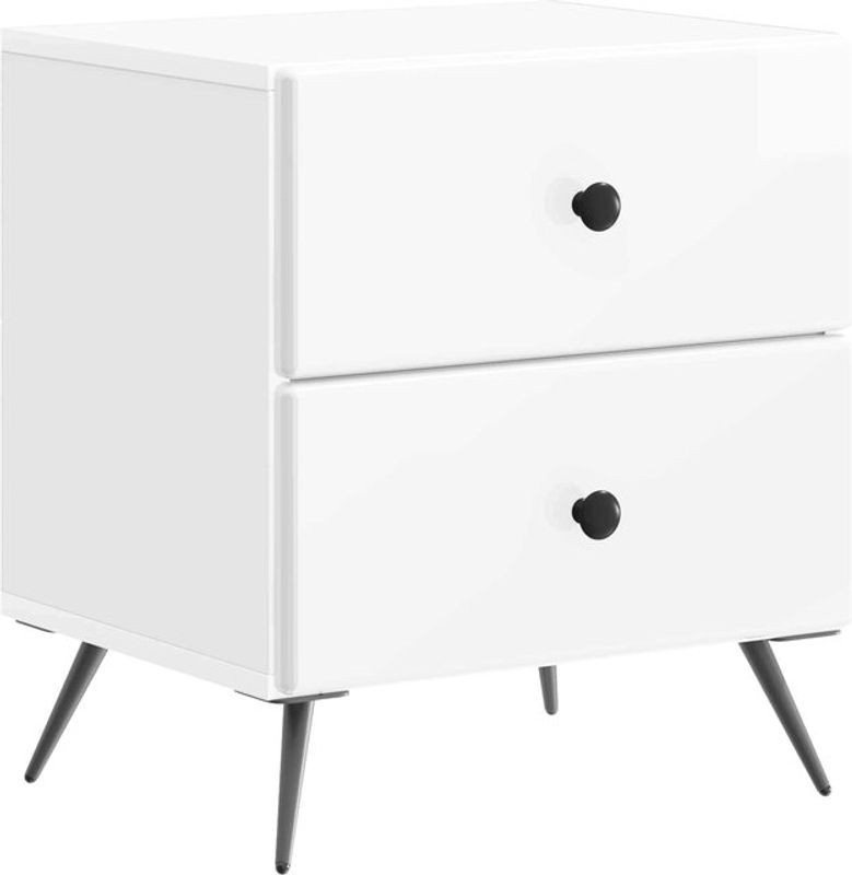 Modernes Nachttisch aus Holzwerkstoff von vidaXL in Weiß, B/T/H: 43 x 34,5 x 47,5 cm - Bild 1