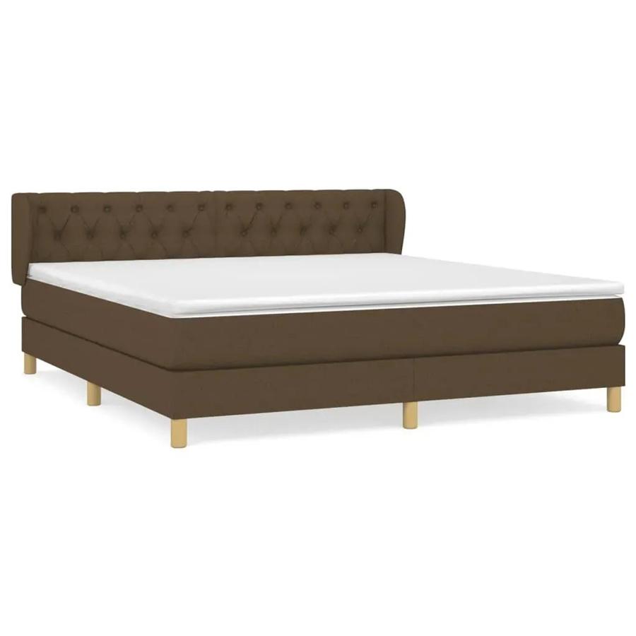 vidaXL Boxspringbett Hybrid mit Matratze und Kopfteil Dunkelbraun B: 160 cm, L: 200 cm - Bild 2