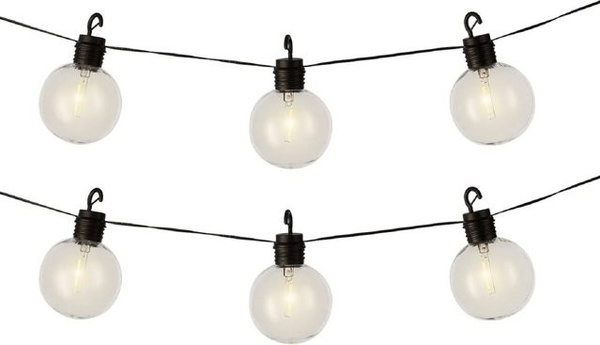 Kaemingk Lumineo Solar Party LED-Beleuchtung in Schwarz mit warmweißem Licht, Durchmesser: 8 cm, Länge: 5,8 m
