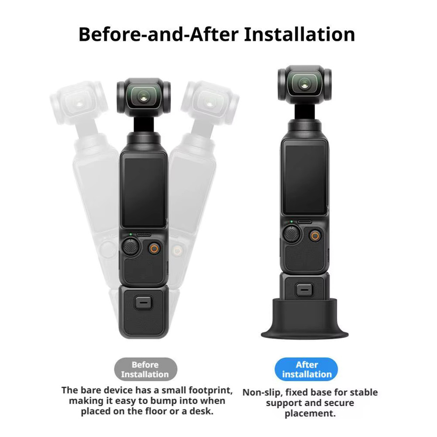 DJI Silikon-Standfuß für Osmo Pocket 4 in Schwarz, rutschfeste Kamera-Erweiterungshalterung mit Ladeanschluss - Bild 3