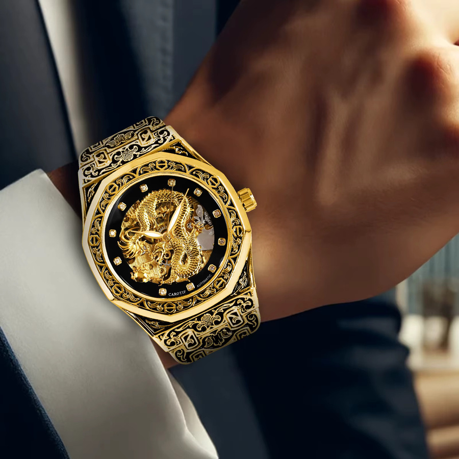 CAROTIF Armbanduhr Automatik, Edelstahl, Schwarz, Herren - Bild 3