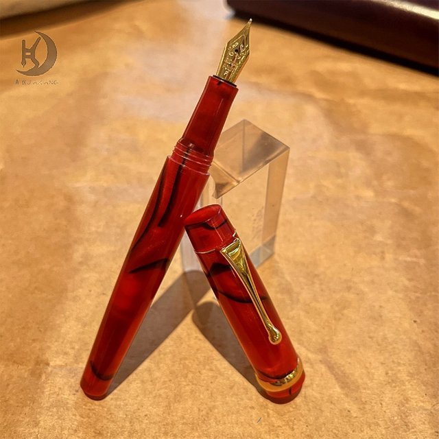 Jinhao 957 Füllfederhalter aus Acryl in Rot für Journaling und besondere Anlässe - Bild 1