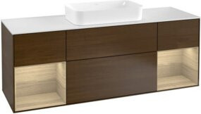 V&B Waschtischunterschrank Finion mit Wandbeleuchtung in Eiche, Breite: 160 cm - Bild 1