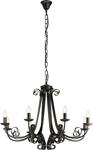 Lindby Kronleuchter Scaleria Retro Vintage Antik, 8-flammig, Metall, Braun, E14 - Bild 1