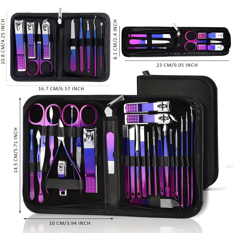 OLOEY Maniküre- und Pediküre-Set mit Edelstahl-Nagelknipser, Unisex - Bild 4
