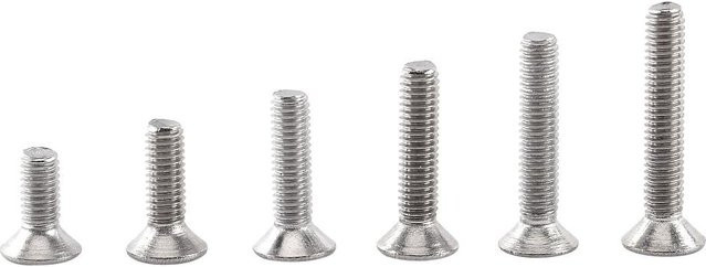 Fishine M3 Innensechskantschrauben Set aus 304 Edelstahl mit Muttern und Unterlegscheiben, Flacher Kopf, Silber - Bild 1