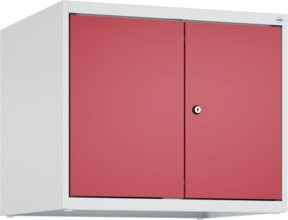 C+P Aufsatzschrank Classic PLUS mit 2 Abteilen, B/T/H: 50 x 60 x 50 cm, Zylinderschloss, Stahlkonstruktion, Grau/Rot - Bild 1