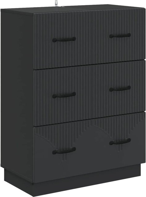 vidaXL Schubladenschrank Schwarz in modernem Design aus Holzwerkstoff, B/T/H: 66 x 34,5 x 87 cm - Bild 1