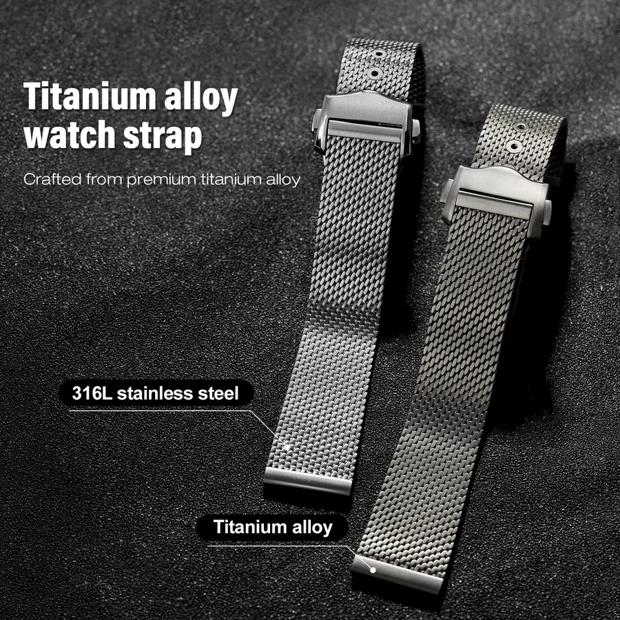 Watchdives Uhrenarmband, Titan, 20 mm, Silber, Unisex - Bild 1