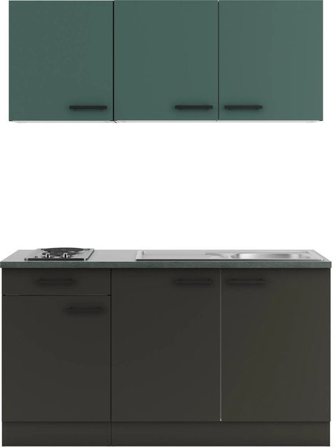 OPTIFIT Miniküche Verona405/Madrid420 in Steingrün und Anthrazit, Breite: 150 cm - Bild 1
