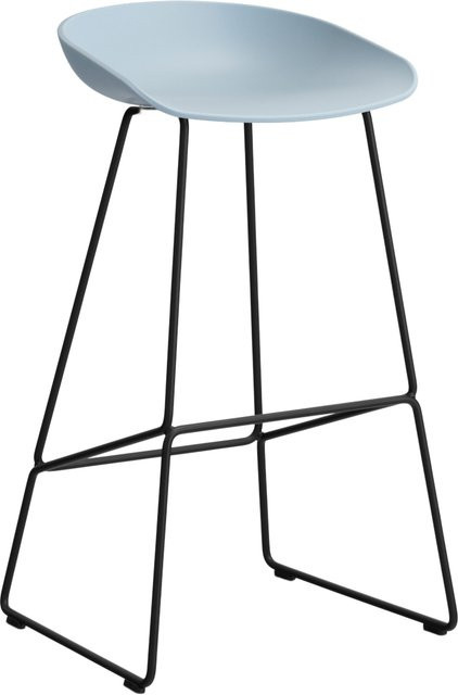HAY About A Stool AAS 38 Hocker in Blau mit Stahlgestell und Polypropylen-Sitzschale - Bild 1