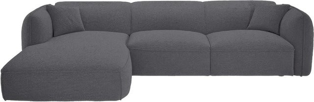 Vente-unique Sofa Camilio in Anthrazitgrau, L-Form aus Chenille, Breite: 272 cm - Bild 1