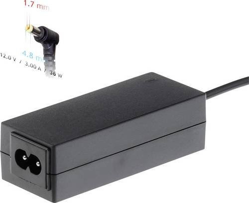 Akyga AK-ND-49 Notebook-Netzteil 36W 12V 3A in Schwarz mit Barrel-Stecker - Bild 1