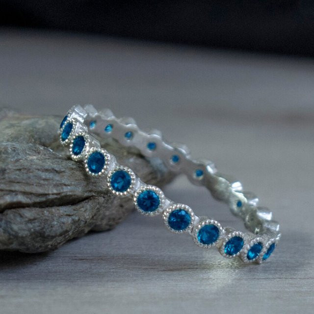 Huitan Ringe, Silber, Blau Zirkonia, Damen - Bild 1