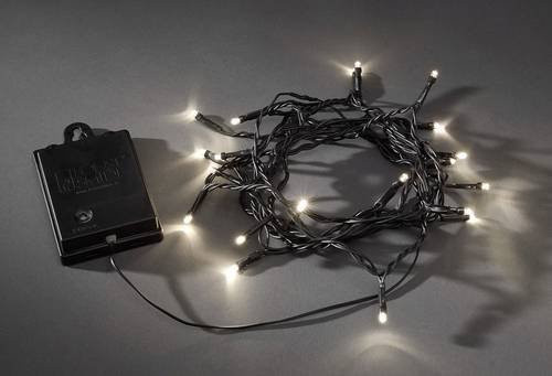 Konstsmide LED Micro-Lichterkette mit 20 warmweißen LEDs, batteriebetrieben, schwarz, für Außenbereich geeignet - Bild 1