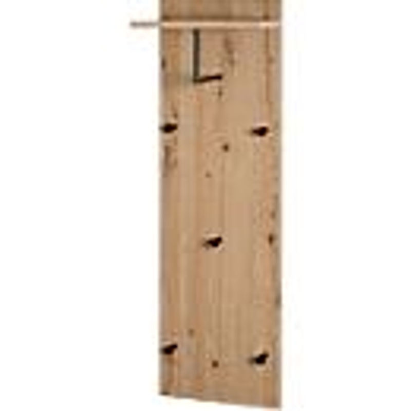 HAKU Wandgarderobe PARMA in Eiche-Dekor und Schwarz mit 5 Haken, Kleiderstange und Hutablage, B: 30 cm, H: 100 cm, T: 20 cm - Bild 3