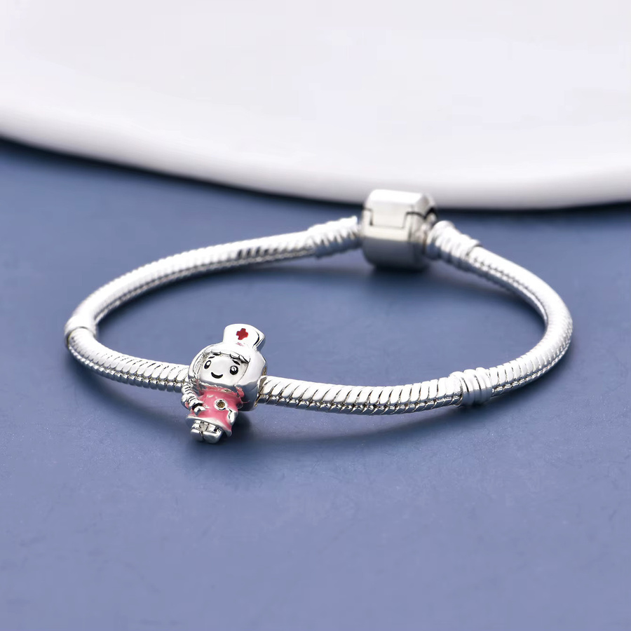Pan Charms Perlenanhänger, Kupfer, Silber, Unisex - Bild 2