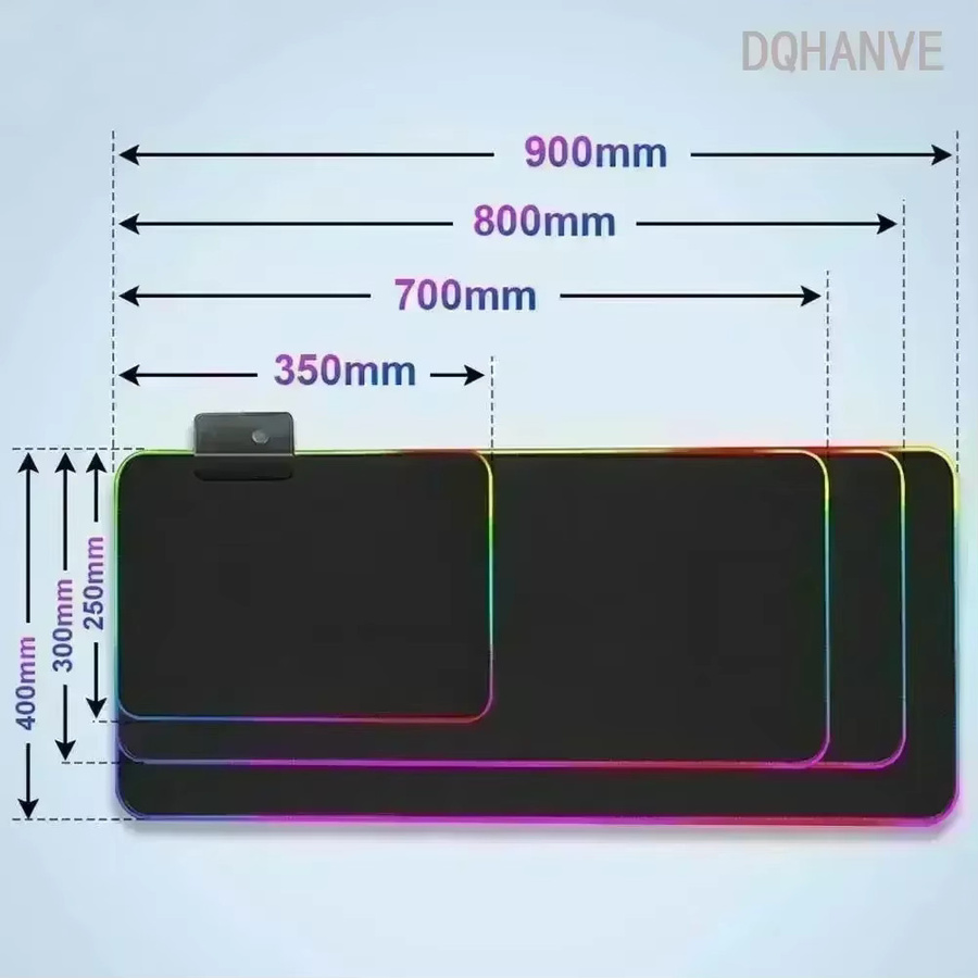 Potdemiel RGB Gaming Mauspad mit LED-Beleuchtung und Anime-Design für Laptops und Tastaturen - Bild 2
