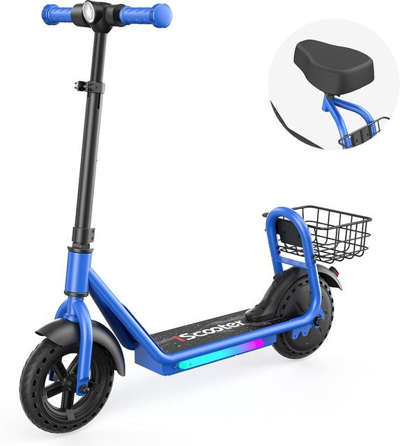 iScooter iK7 2-in-1 Kinder E-Scooter mit abnehmbarem Sitz & Korb blau - Bild 1