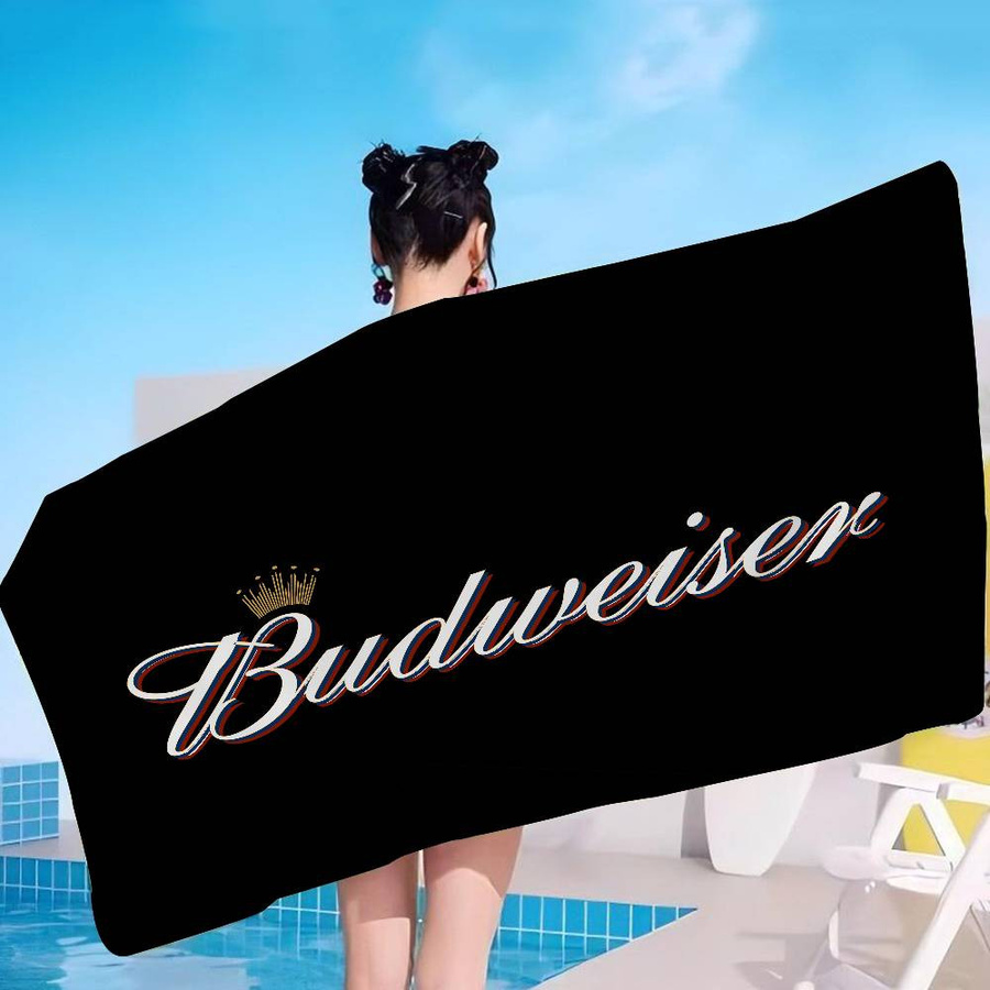 König des Bieres B-Budweiser Strandtuch für Kinder, buntes Mikrofaser-Handtuch, schnelltrocknend und sandfrei, B/B/B: 30 x 30 cm - Bild 3