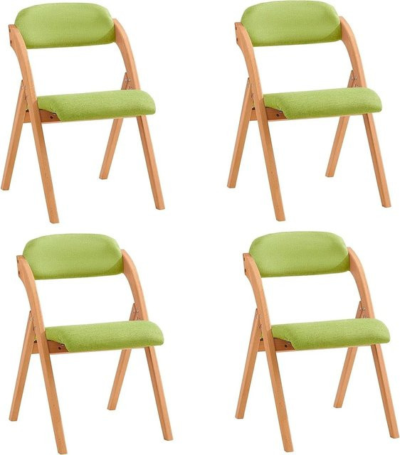 SoBuy 4er Set Klappstühle Esszimmerstühle Polsterstühle mit Lehne in Grün FST92-GRx4 - Bild 1