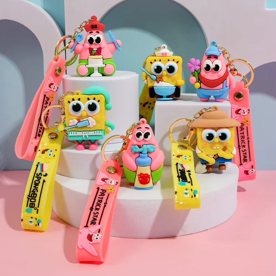 Potdemiel Schlüsselanhänger Spongebob, Patrick Star, Gary die Schnecke, PVC - Bild 3