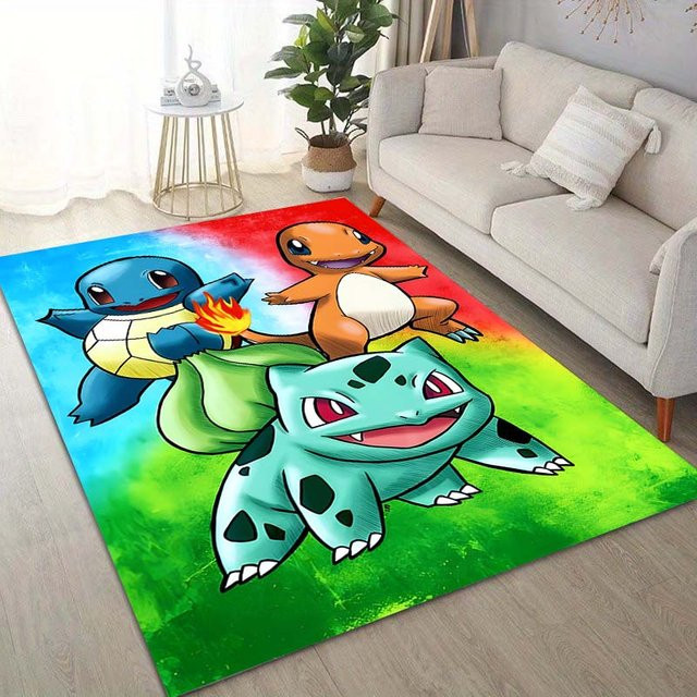 Rutschfester Pokémon Bulbasaur Teppich von Potdemiel in Mehrfarbig für Wohnzimmer, Schlafzimmer und Kinderzimmer - Bild 1