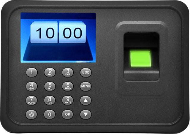 TOMTOP Biometrisches USB-Fingerabdruck-Anwesenheitsgerät mit 2,4-Zoll-TFT-LCD-Display und Passwortfunktion in Schwarz (UK Plug) - Bild 1