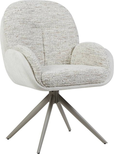 Armlehnstuhl Davina in Beige aus Microfaser mit Metallgestell, B/H/T: 64 x 92,5 x 48 cm - Bild 1
