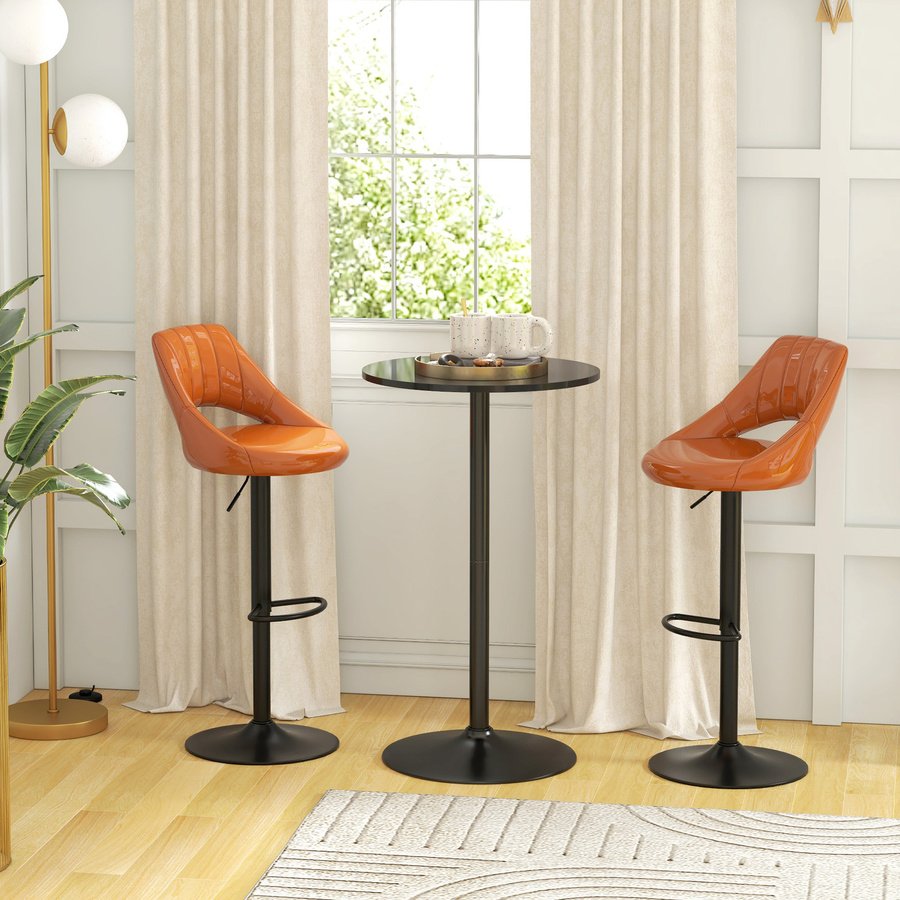 HOMCOM Bartisch runder Stehtisch in Schwarz für Wohnzimmer, Esszimmer und Küche, modern, Durchmesser: 60 cm, Höhe: 102 cm - Bild 2