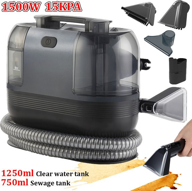 OWJHE Tragbarer Teppichreiniger mit 1500 W und 15 kPa Saugkraft zur Fleckentfernung für Teppiche, Sofas und Autositze - Bild 1