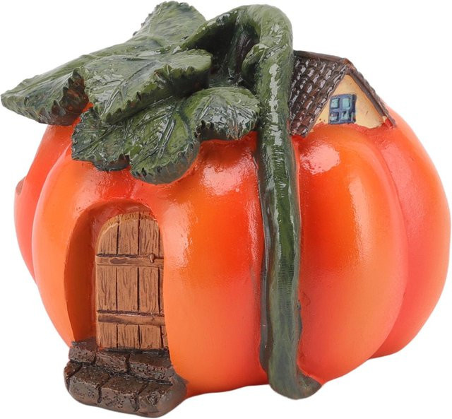 Orangefarbener Gartenkürbis aus Kunstharz als Deko-Ornament für Halloween und Herbst von KONNWEI - Bild 1