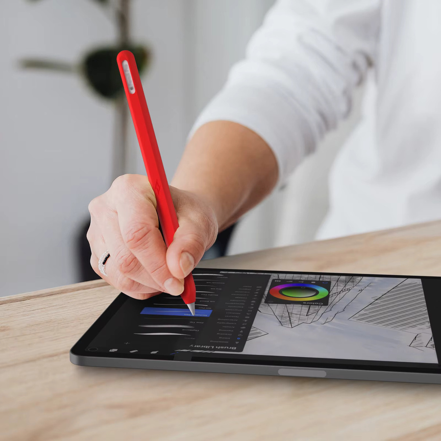 Silikon-Schutzhülle für Apple Pencil Pro und Apple Pencil (2. Generation) USB-C Stylus in Transparent oder Rot - Bild 3