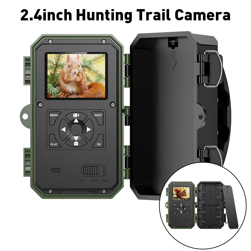 INSKAM 4K 64MP Outdoor-Wildkamera mit Infrarot-Nachtsicht und Bewegungsmelder in Grün, IP66 wasserdicht für Garten und Bauernhof - Bild 5