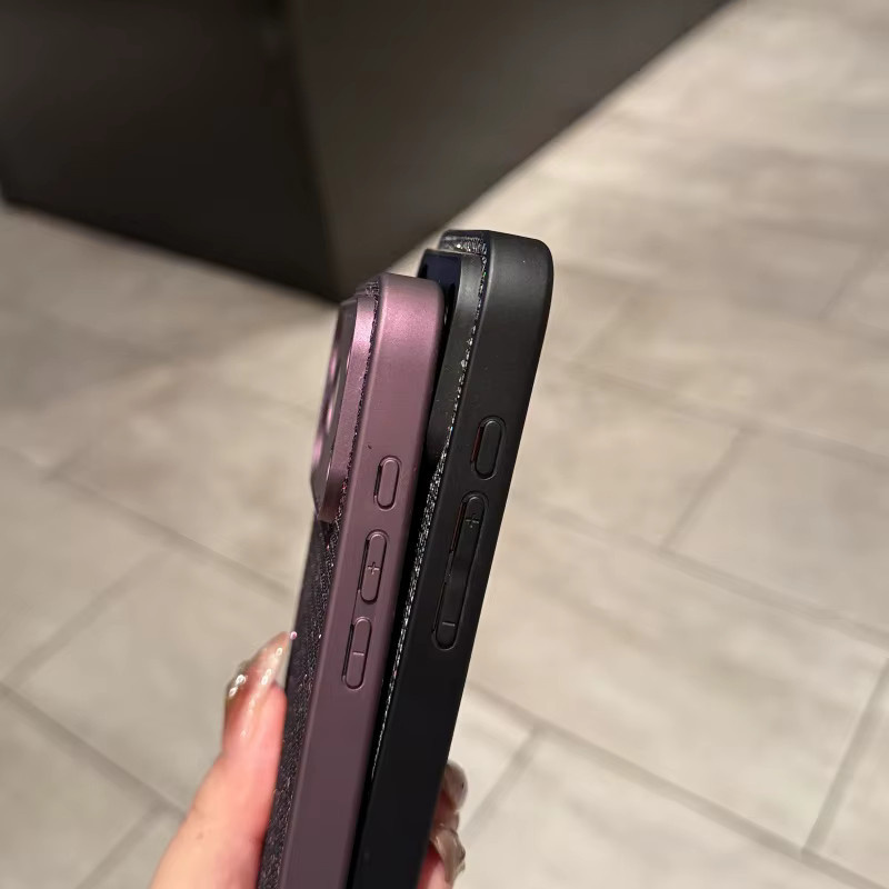 Stoßfeste Aurora Handyhülle mit diamantglänzendem Effekt und matter Beschichtung für iPhone 17, 16, 15, 14, 13 Pro Max Plus XS XR in Schwarz - Bild 3