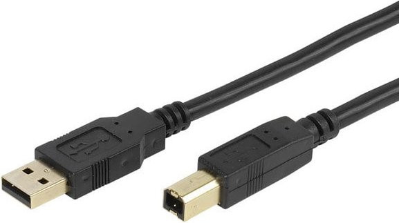 Vivanco USB 2.0 Verbindungskabel USB-A auf USB-A in Schwarz und Gold, Länge: 1,8 m - Bild 1